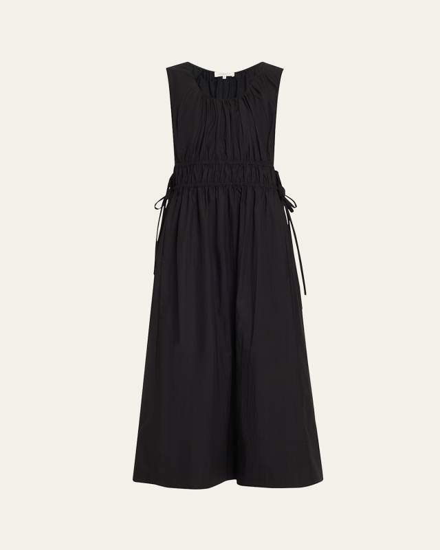Sleeveless Gathered-Waist Midi Dress